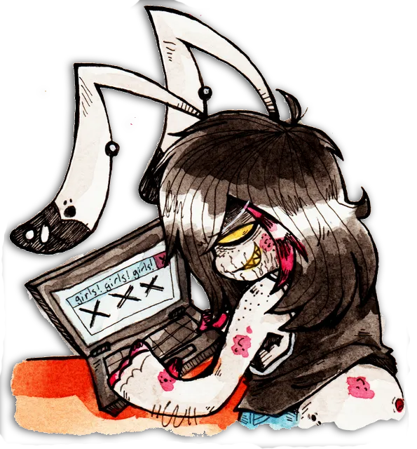 Viscera browsing an adult website.